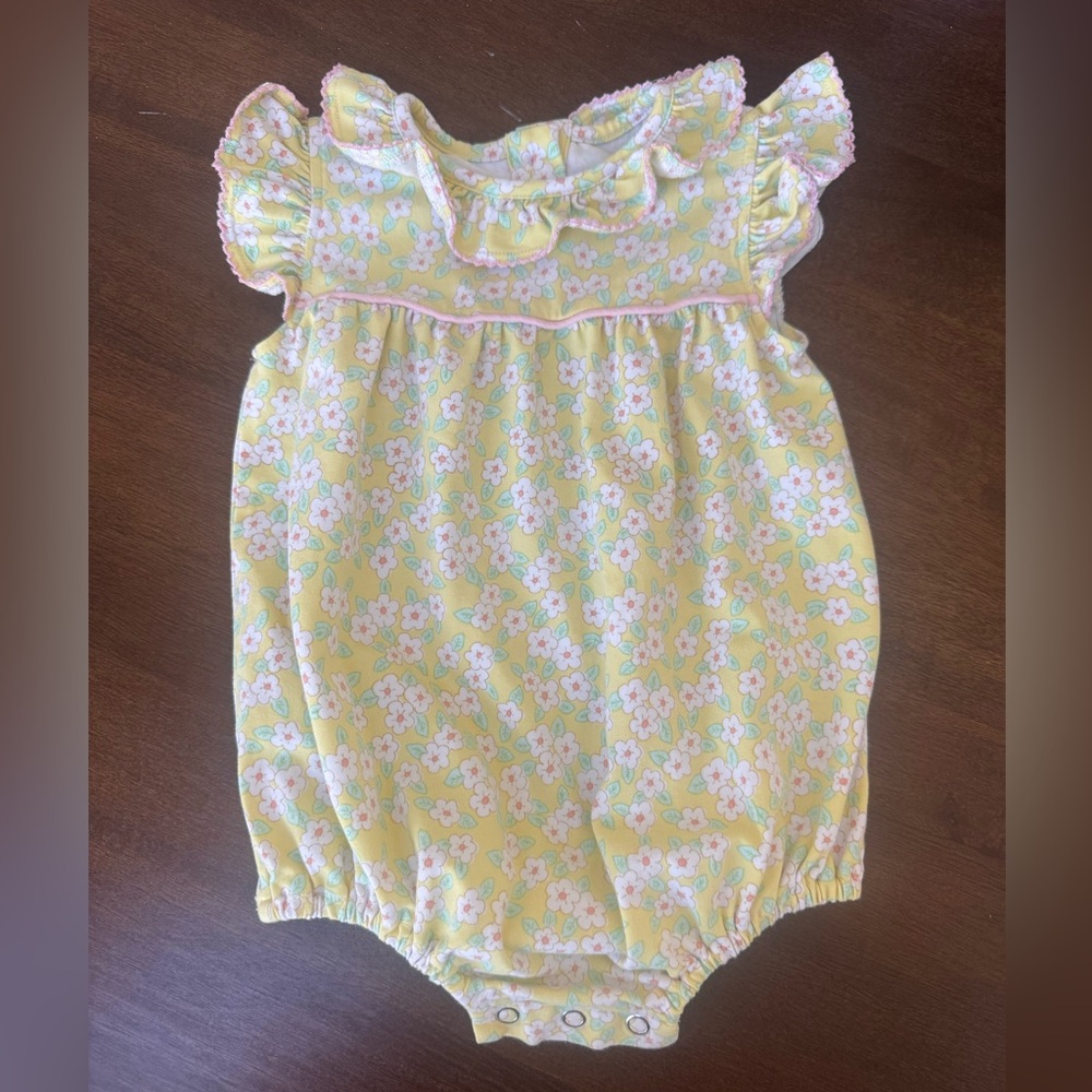 Floral Yellow Baby Romper